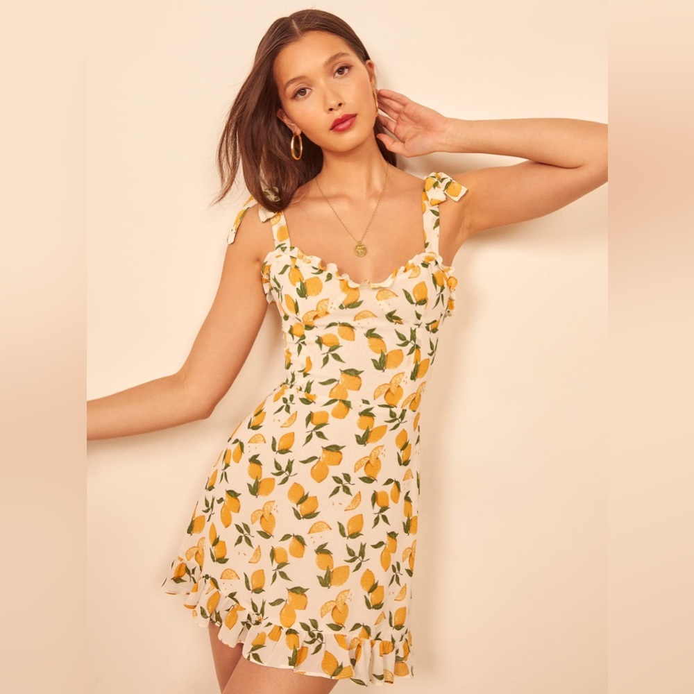 NWT Reformation Christine Dress Lemonade size 10